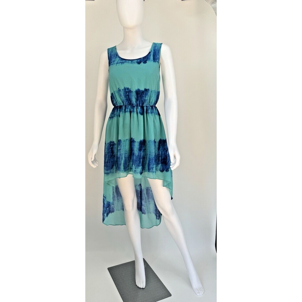 Forever 21 Dress Women’s Size S Small Turquoise Tie Dye High Low